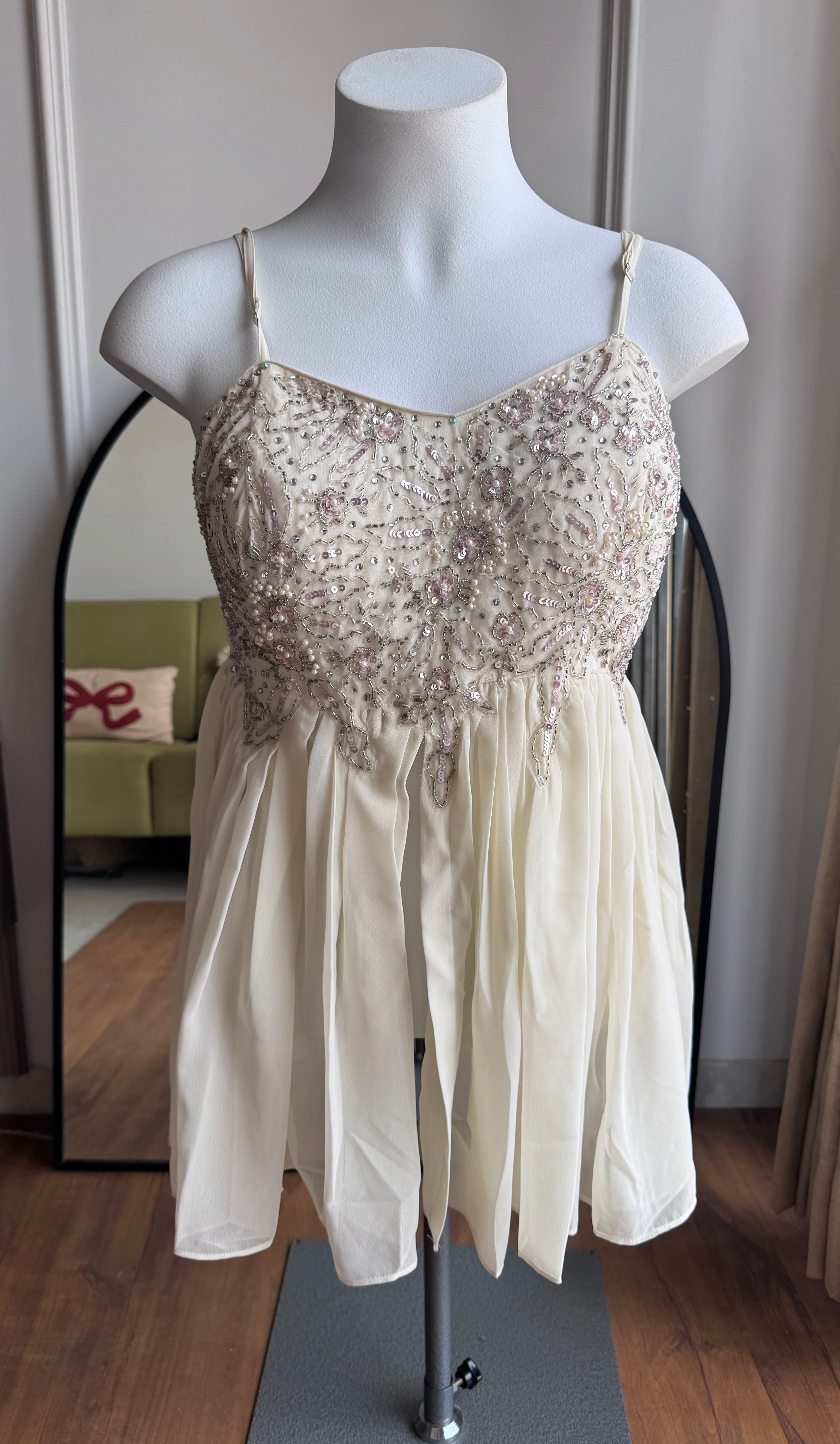 Jenna Handwork Sharara Dress- White