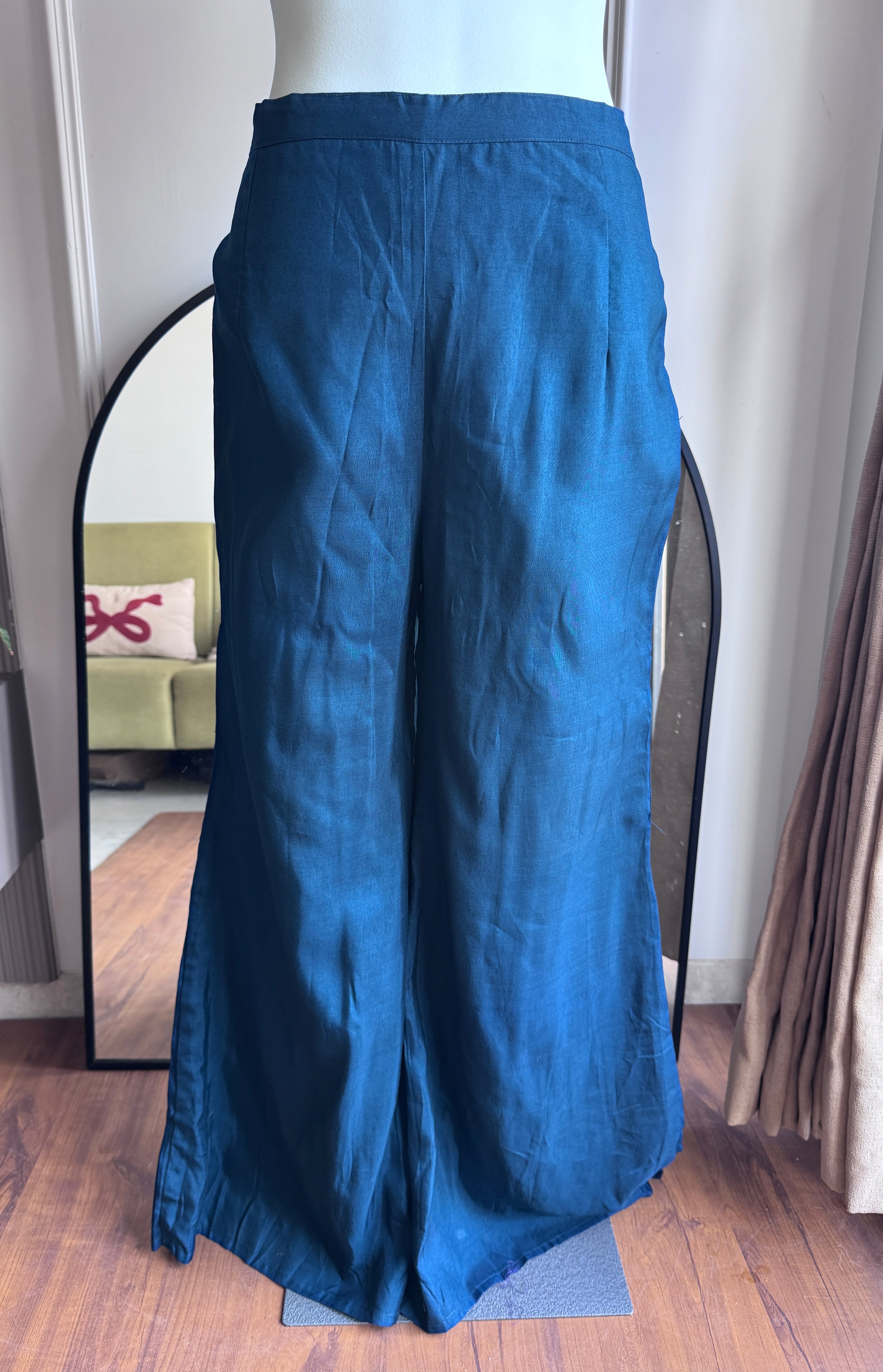 Aavya Embroided Plazzo Dress- Blue
