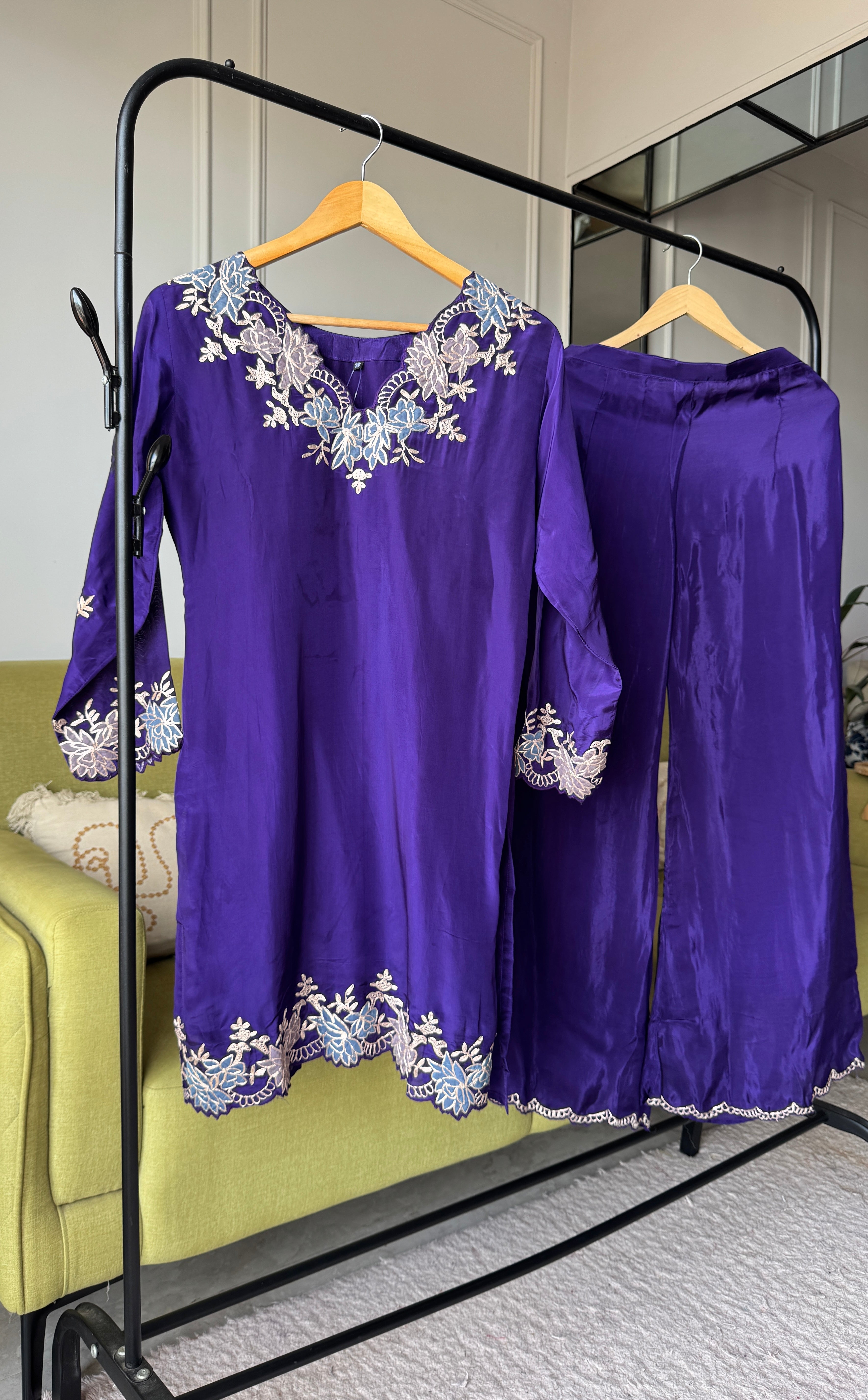 Apurva Silk Scalloped Leather Work Dress