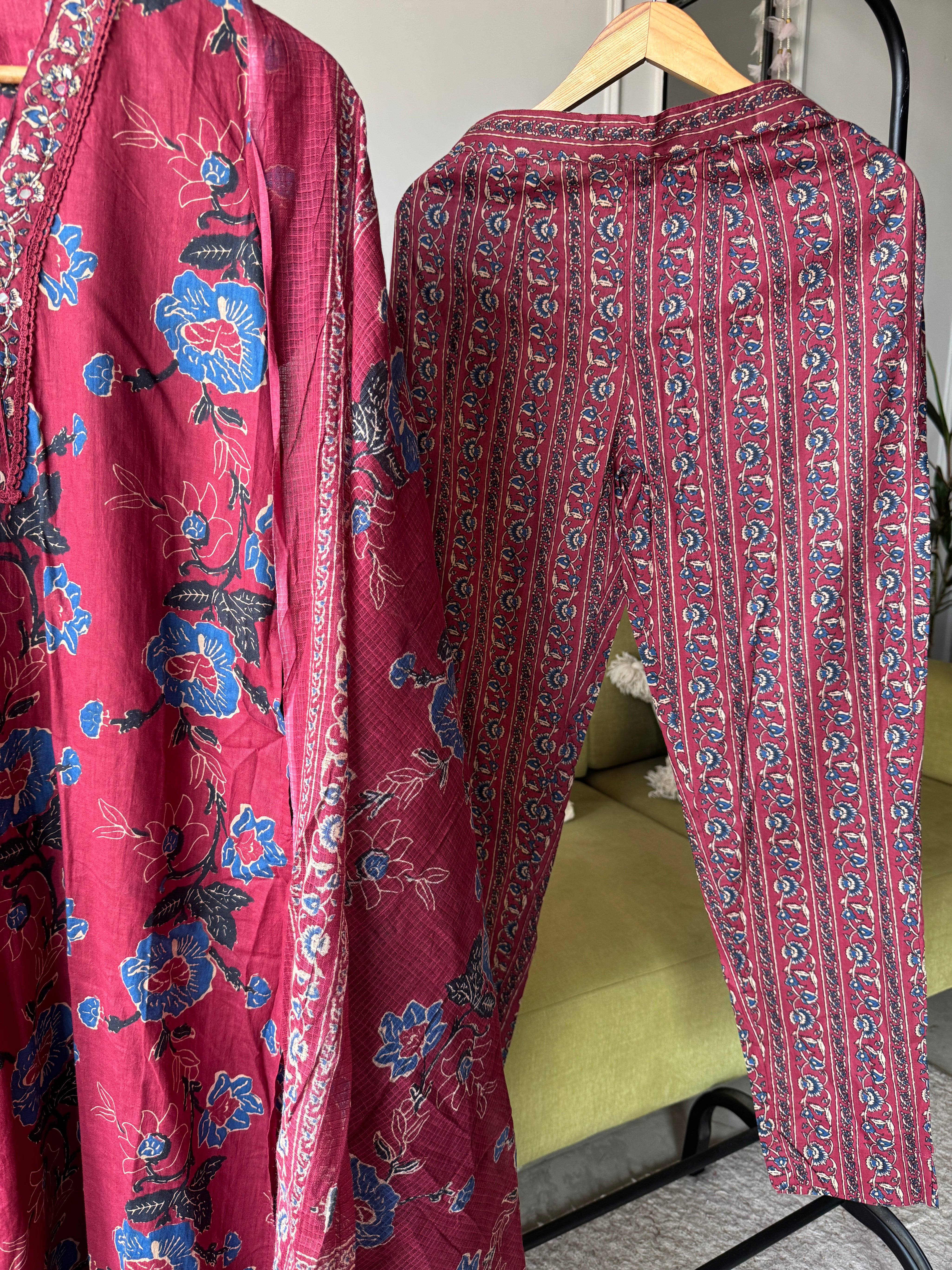 Printed suit set- Red