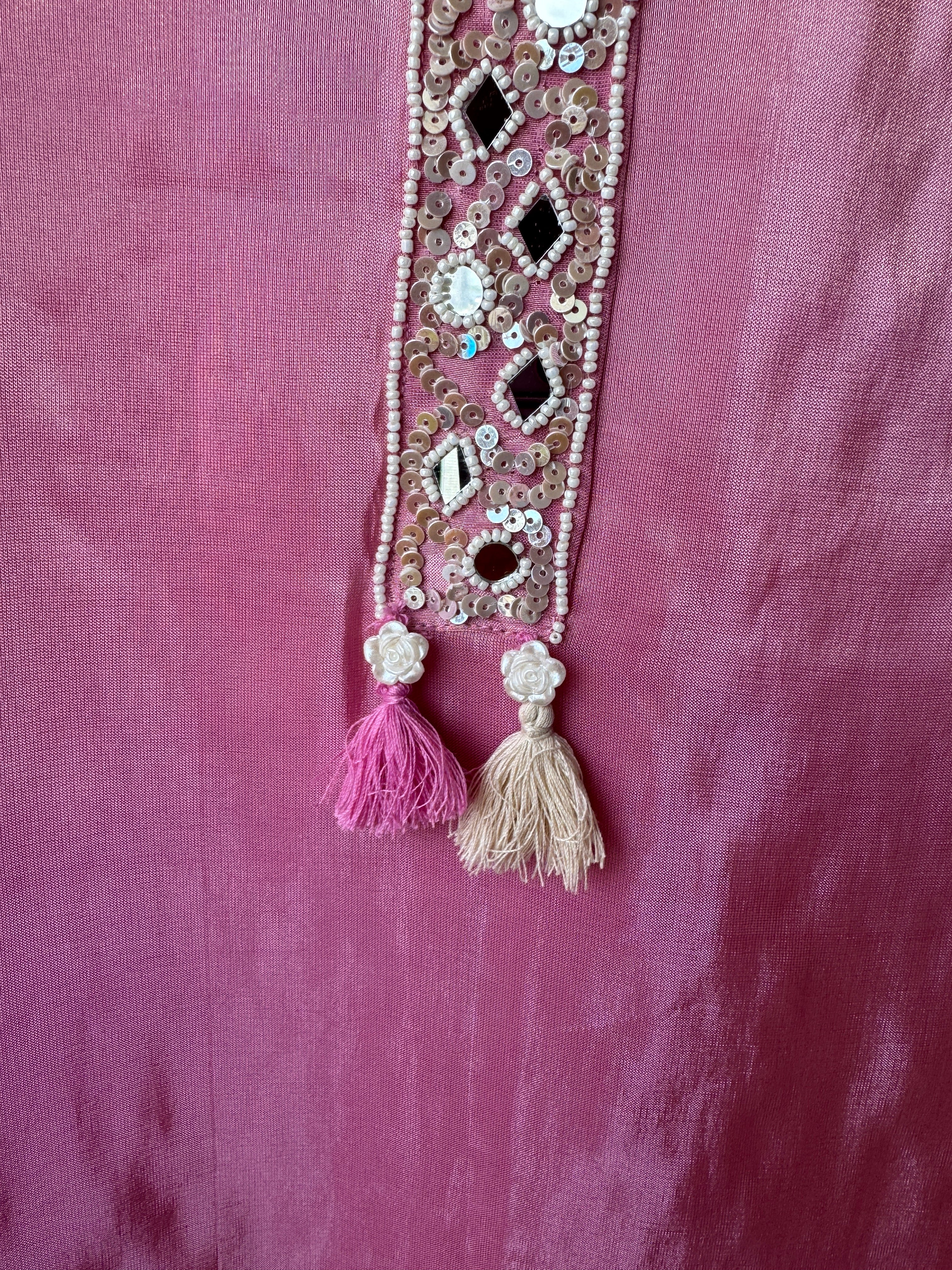 Aisha Heavy Sequin Mirror Work Tissue Organza Kurta With Plazzo