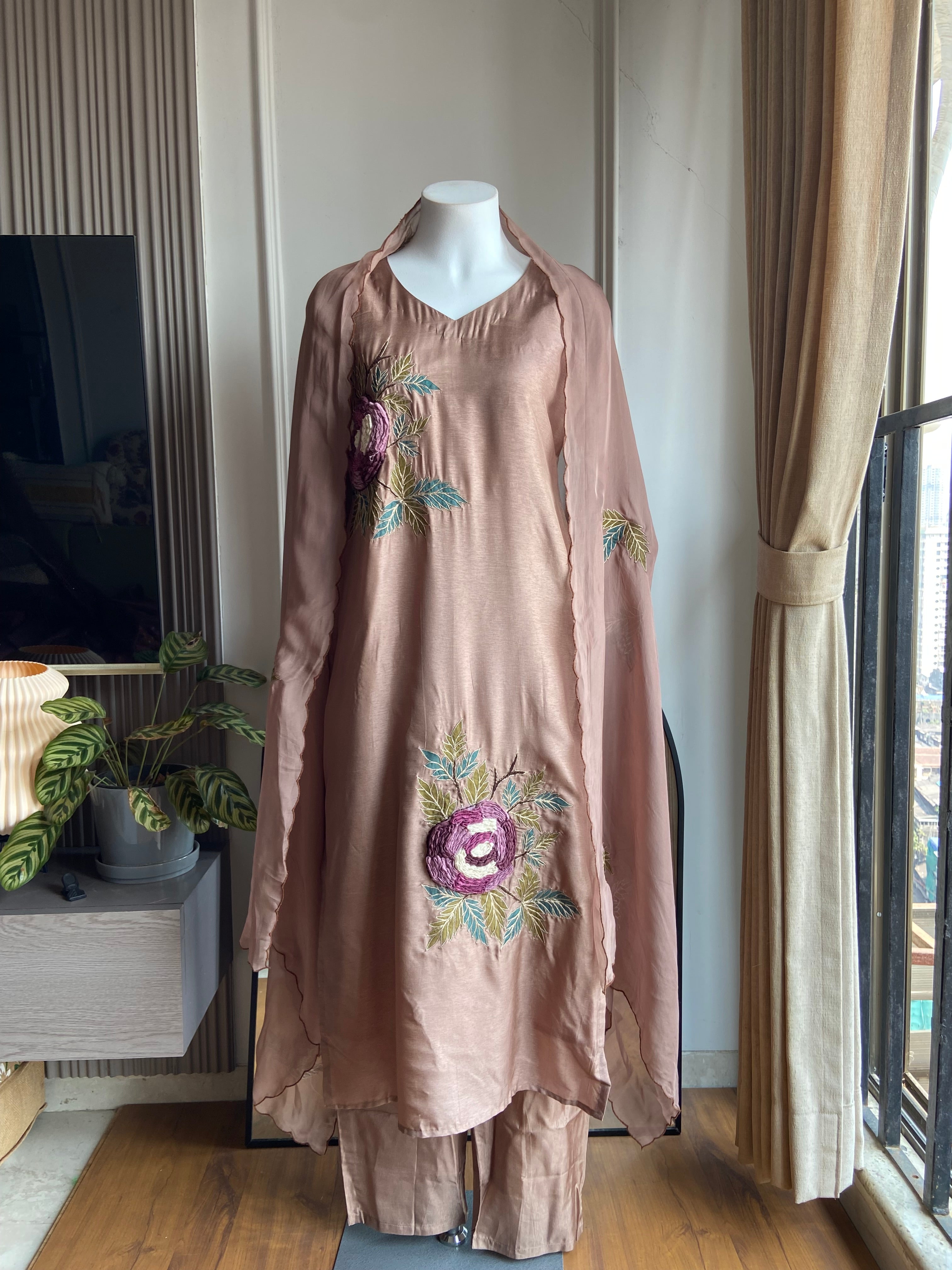 Rekha gotta patti and patch work (Chiku colour )