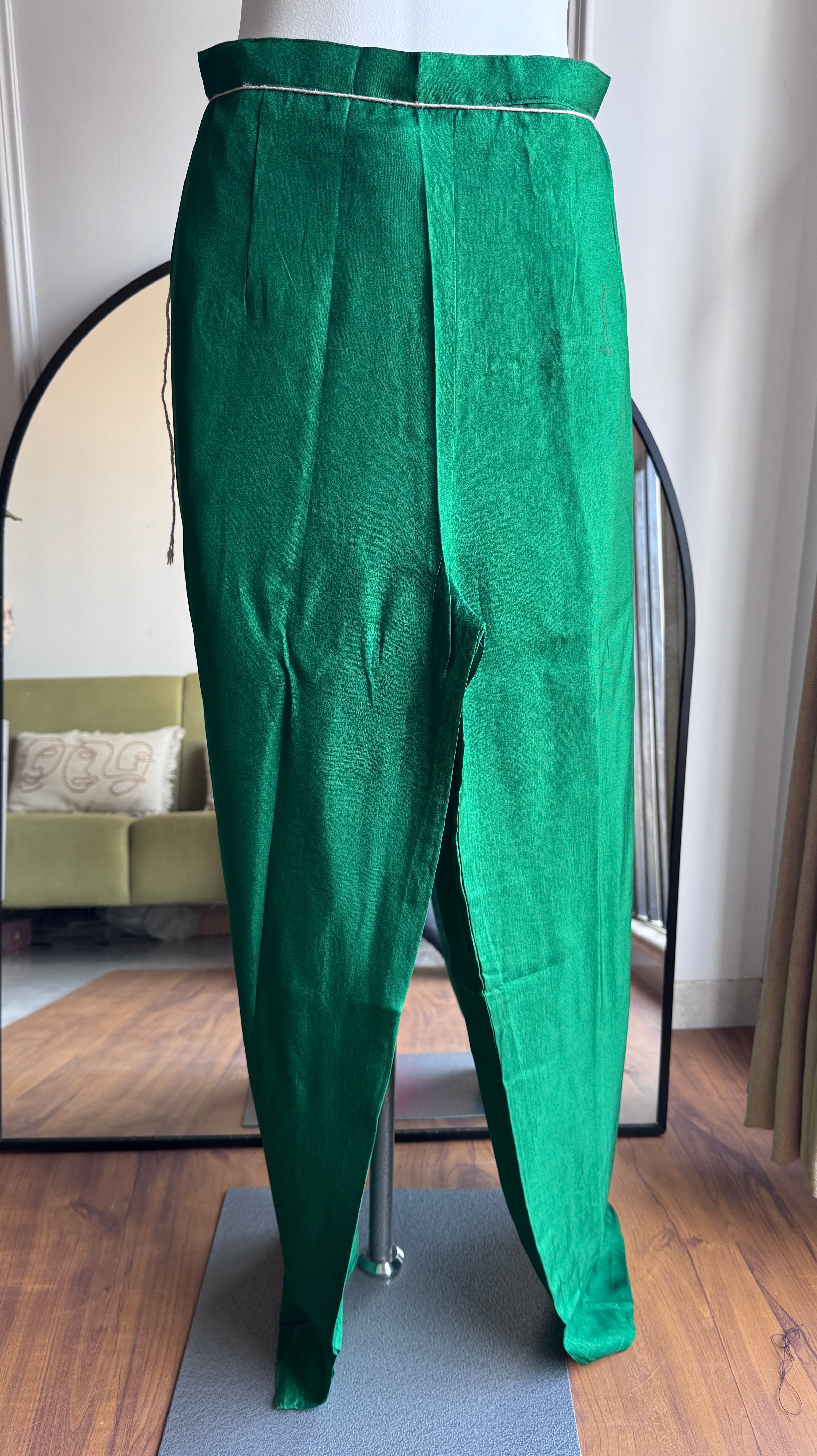 Purti Handwork Dress- Bottle Green