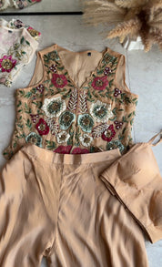 Payal Handwork Jacket With Padded Top And Super Flare Plazzo