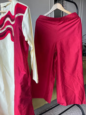 Tina Viscose Chanderi Cooord Set-White