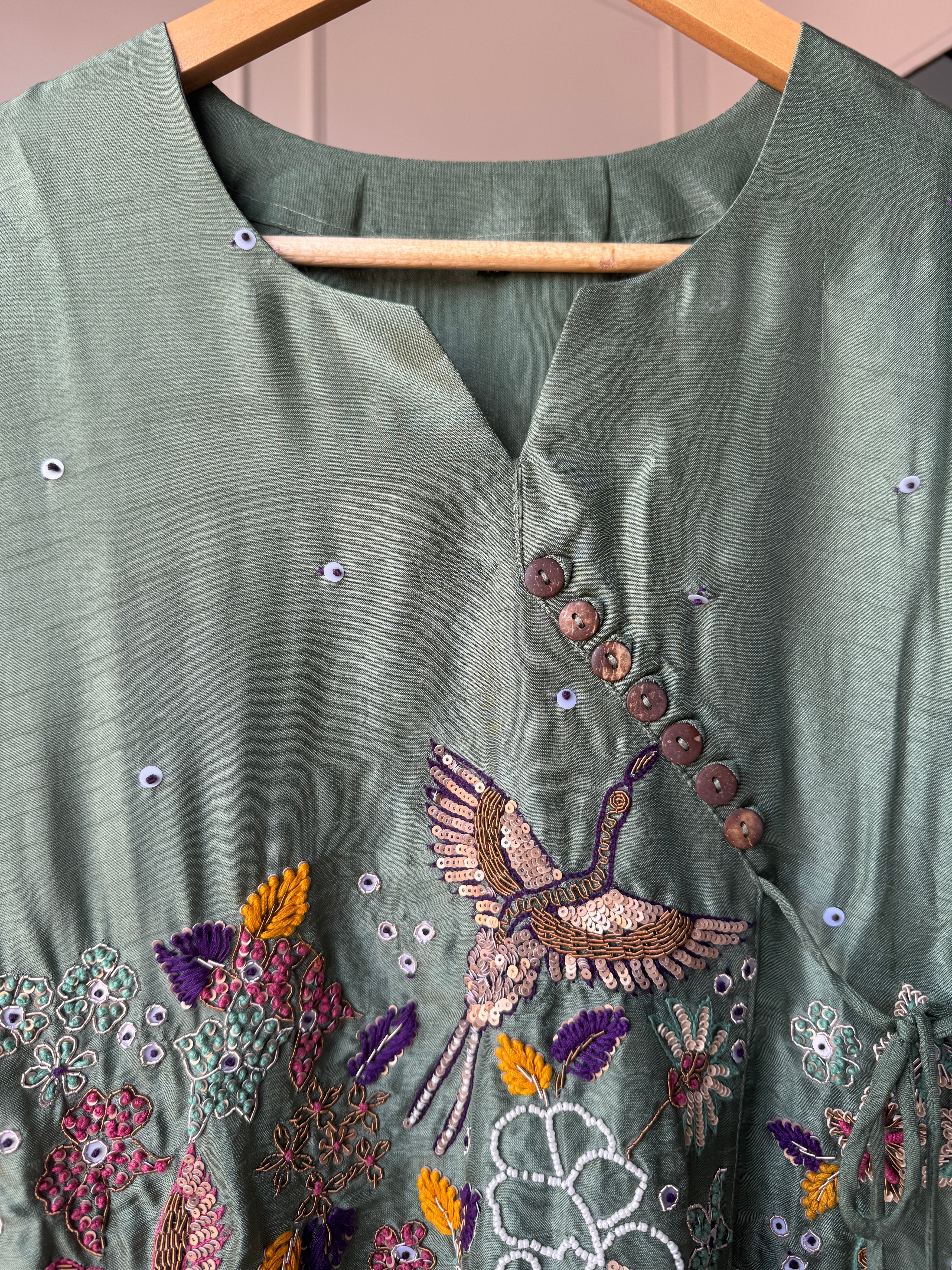 Saheli anghrakha hand work dress
