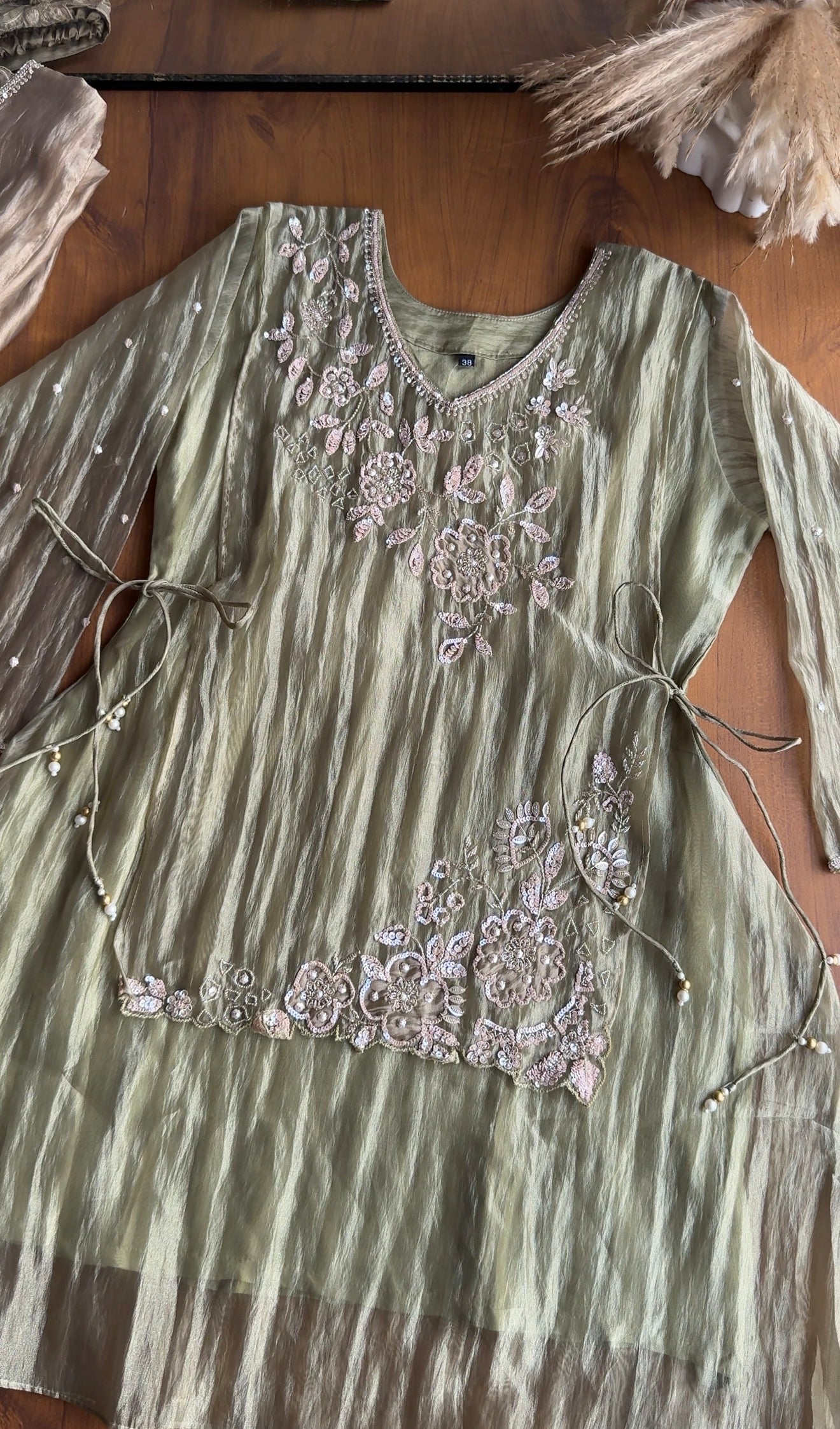 Chandni Hand Work Coords- Pastel Green