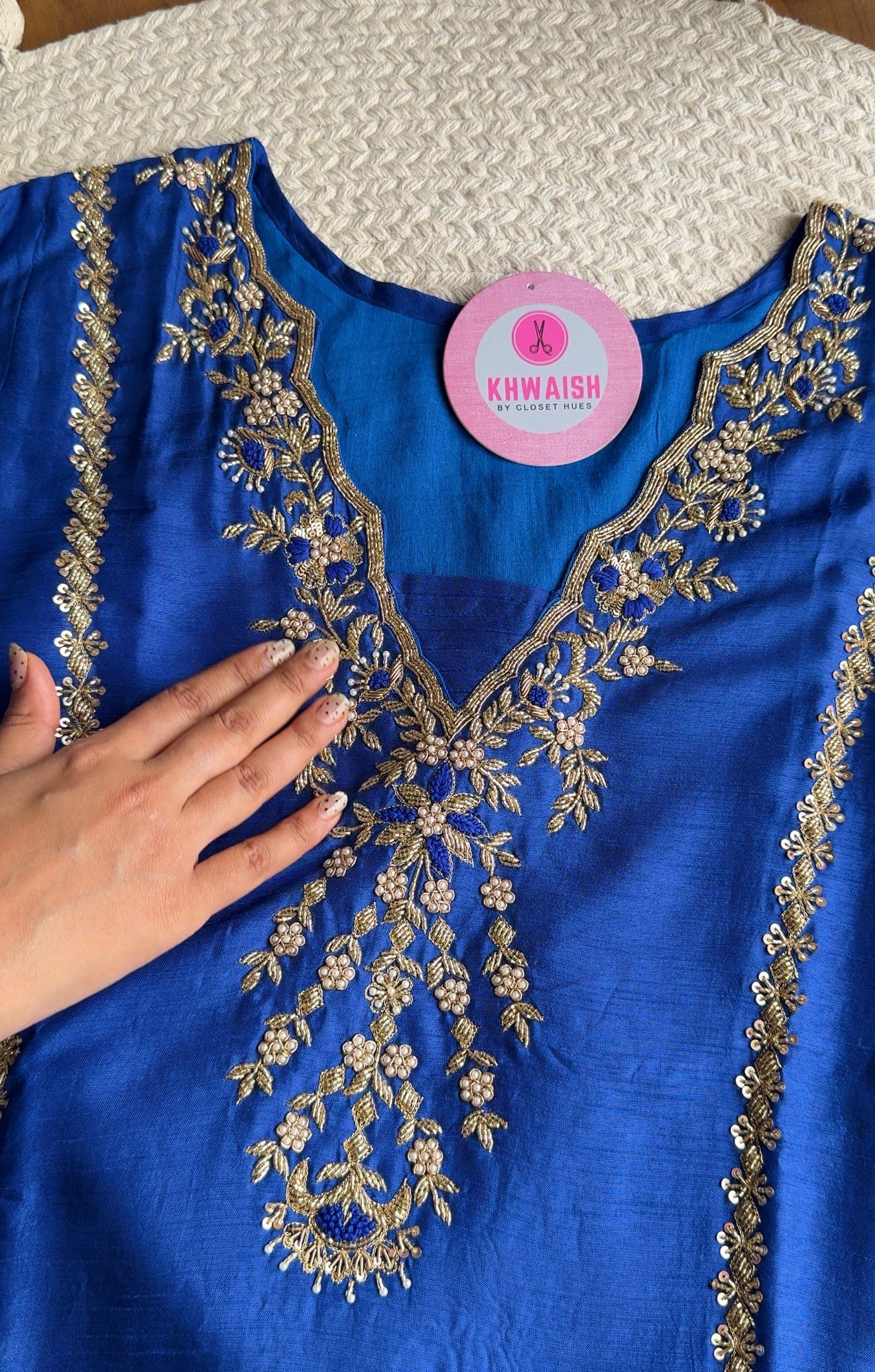 Tanya Handwork Anarkali Dress-Royal Blue 💙