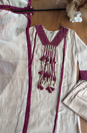 Arohi Tassel And Kaudi Latkan Dress- Ivory