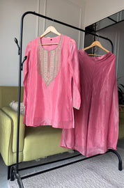 Apurva Hand Zardoshi Work Plazzo Set- Pink (Make to Order)