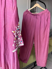 Vaishali Embroided Mul Chanderi Dress- Nude Pink