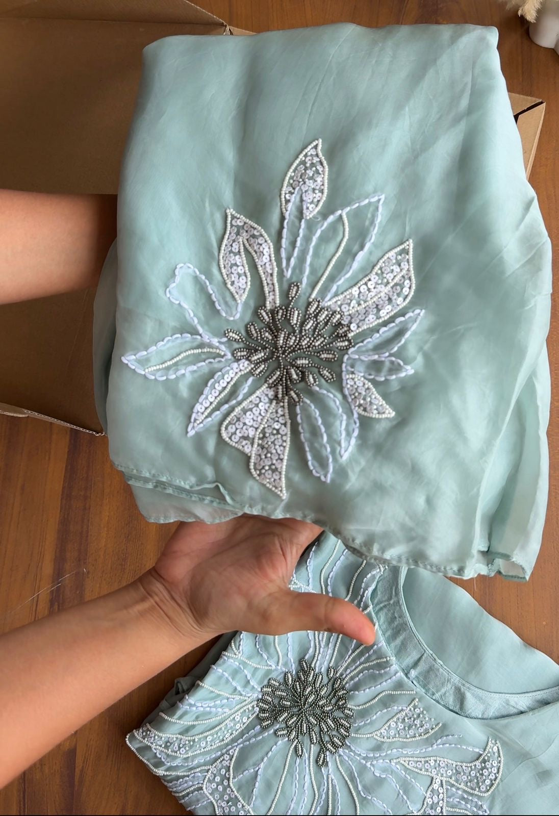 Nysa Handwork Coords  -Powder Blue (Make to Order)