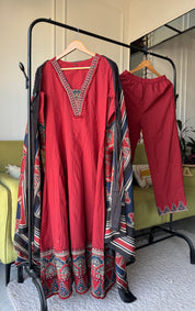 Sneha V Anarkali Dress- Red