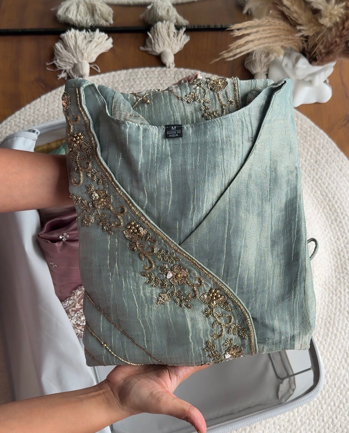 Kiara Angrakha Dress - Powder Blue