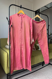 Kalpna Sequin Work Tissue Aline Kurta And Plazzo Set