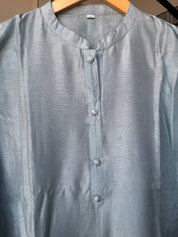 Lili Embroided Work Dress- Sky Blue