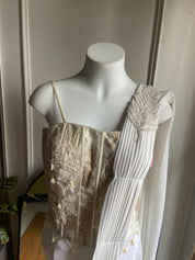 Baby white corset Drape saree with designer hand embroidered