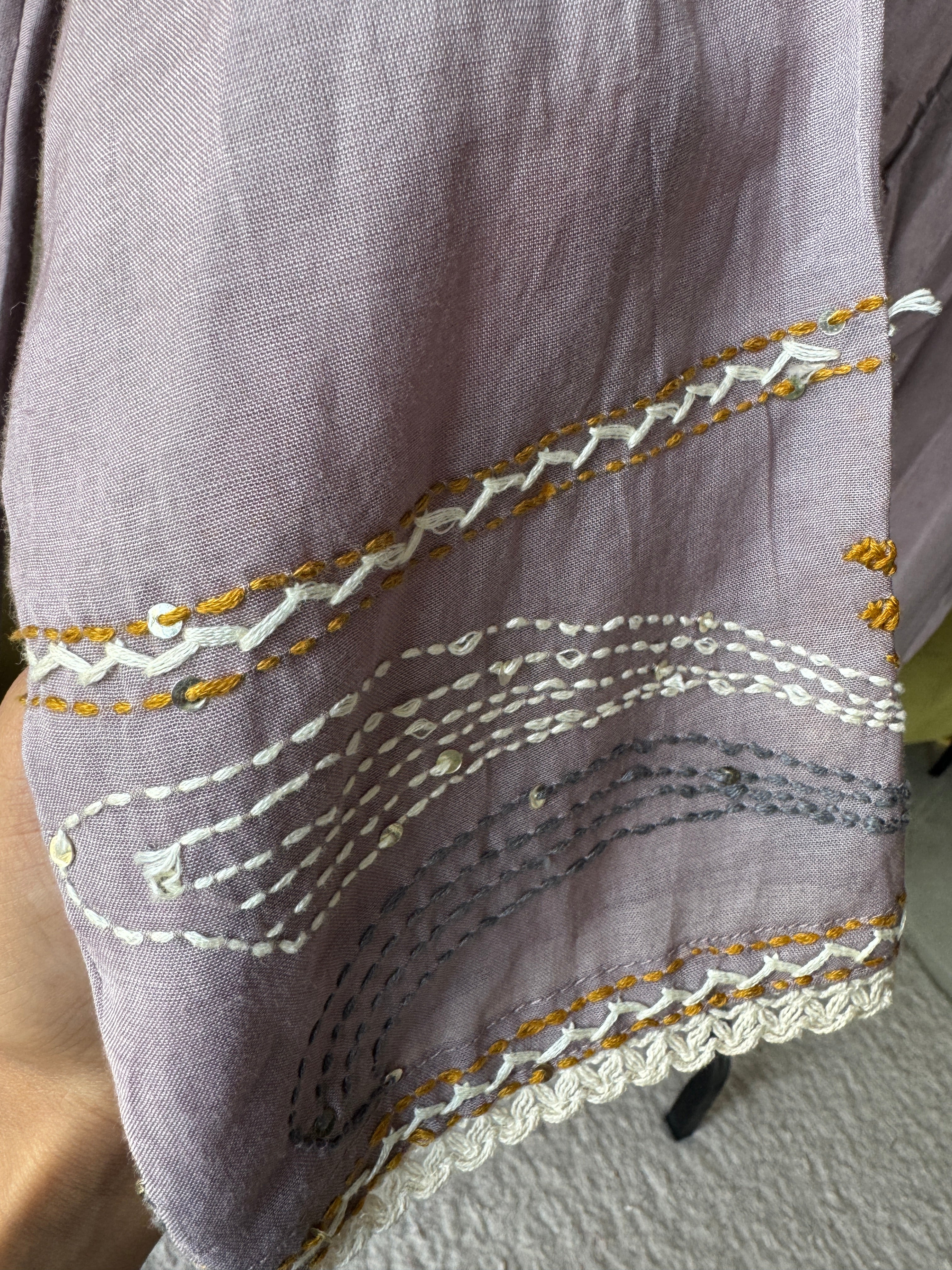 Molina Embroided Dress- Grey