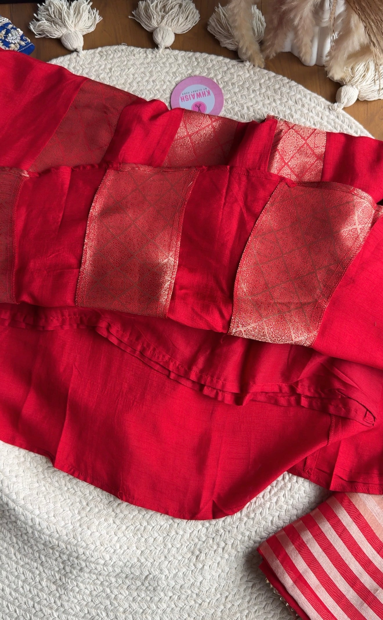 Shreya Hand Work Anarkali Dress- Red