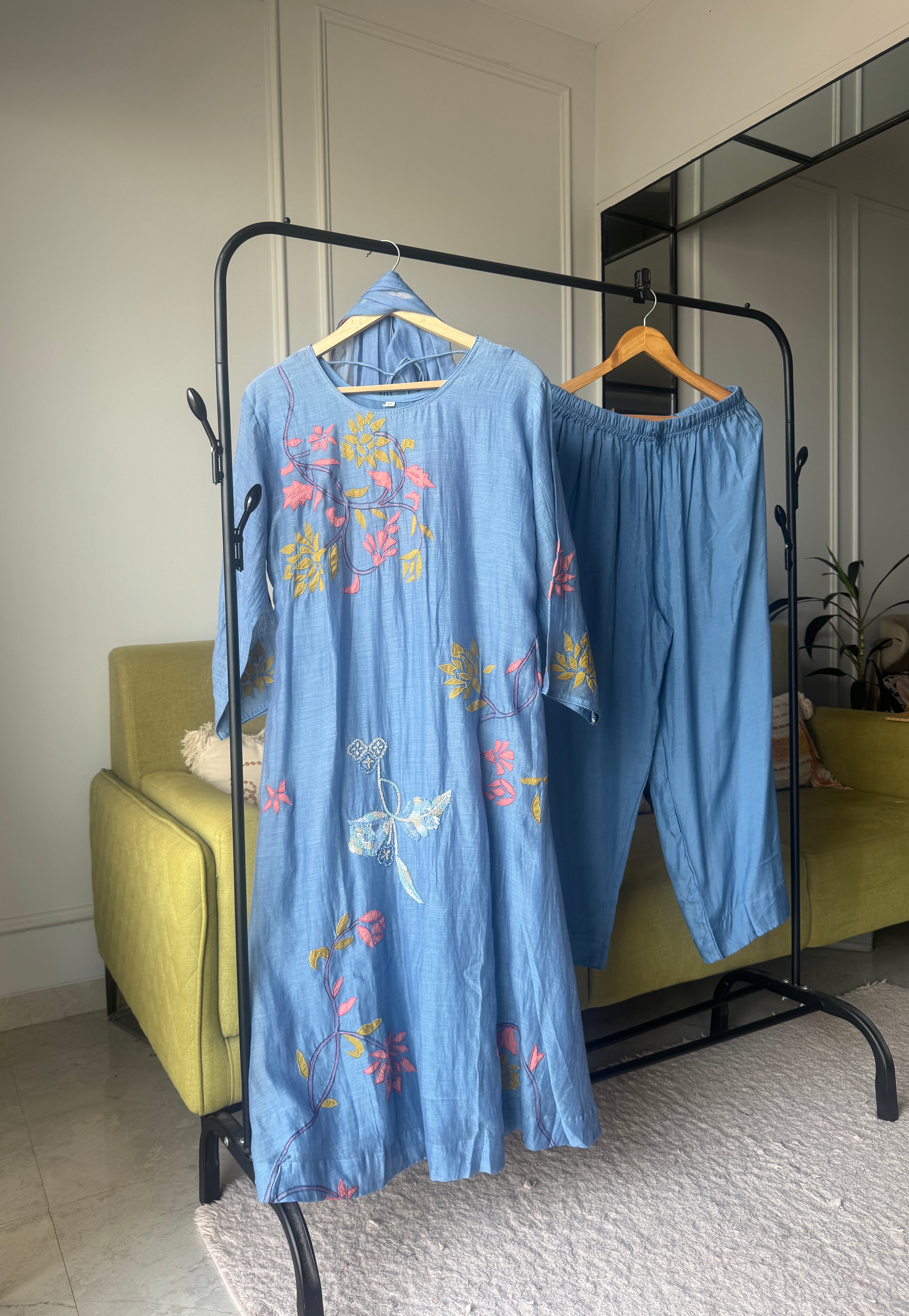 Meera mul chanderi aline dress