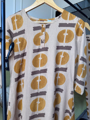 Reya Printed Cotton Dress- Yellow