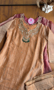 Saumya Green Emerald Hand Work Dress- Golden