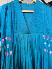 Tani Embroided Dress- Blue