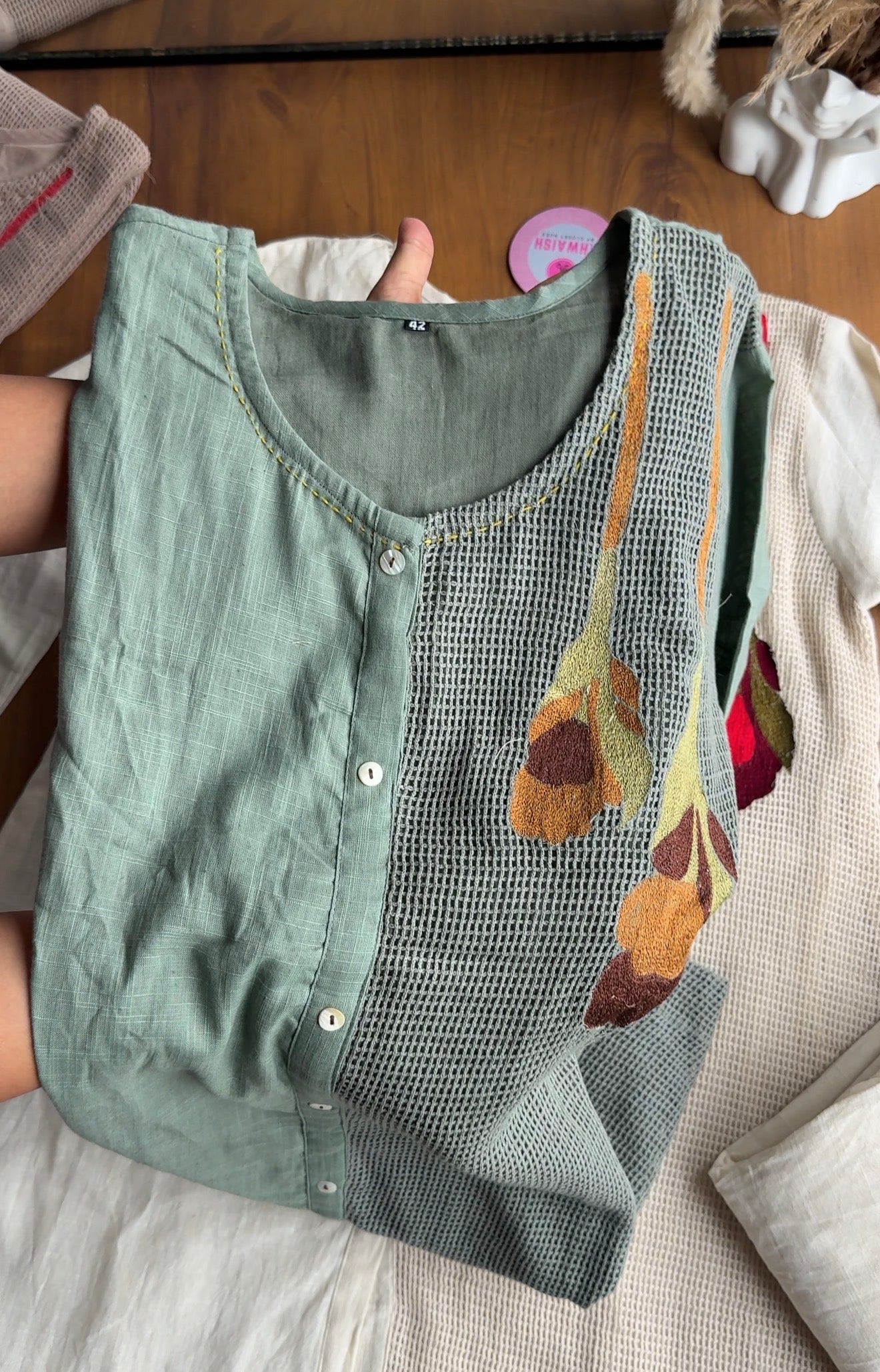 Nehal Mul Cotton Coords - Green
