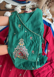 Rashi Angrakha Aline Dress-Green