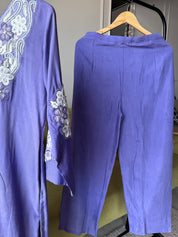 Dipti Russian Silk Handwork Dress- Lilac