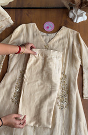 Shruti Handwork Mul Chanderi Dress - Ivory