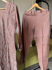 Haniya Embroided Dress- Beige