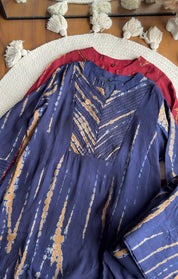Kiara farshi pants shibori coords (deep indigo)
