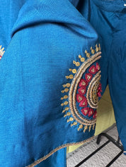 Raveena Embroided Tulip Pant Coord Set-Blue