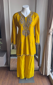 Swara Handwork Dress- Yellow
