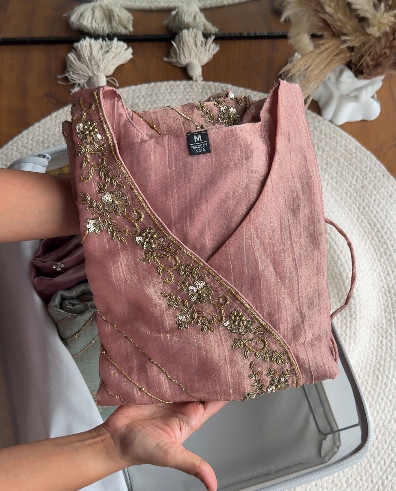 Kiara Angrakha Dress - Peach