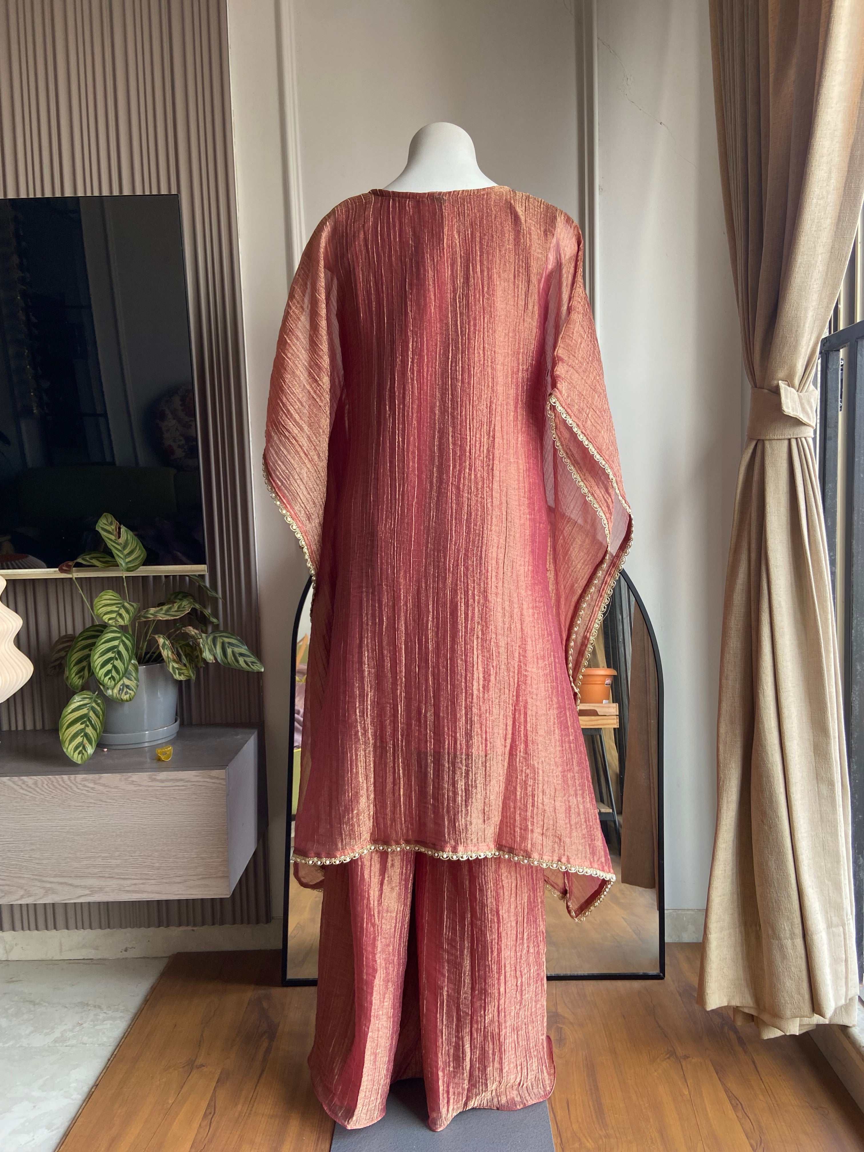 Reetu kaftan with pant- Rust
