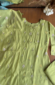 Sakhee Embroided Dress-Pistachio Mist