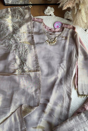 Vedika Tissue Organza Dress- Grey