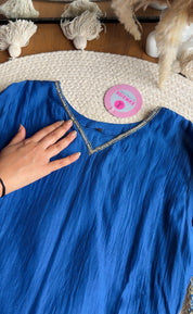 Naina Handwork Mul Chanderi Dress-Blue 💙