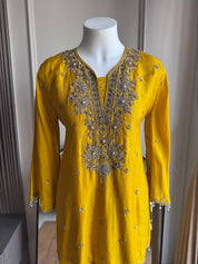 Swara Handwork Dress- Yellow