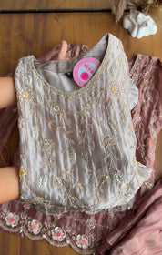 Vidhi Short Kurta And Palazzo Dress-  Silver