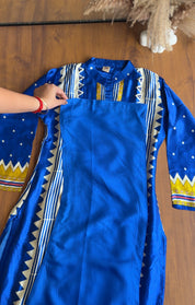Tara Gajji Silk Abstract Print Coords- Blue