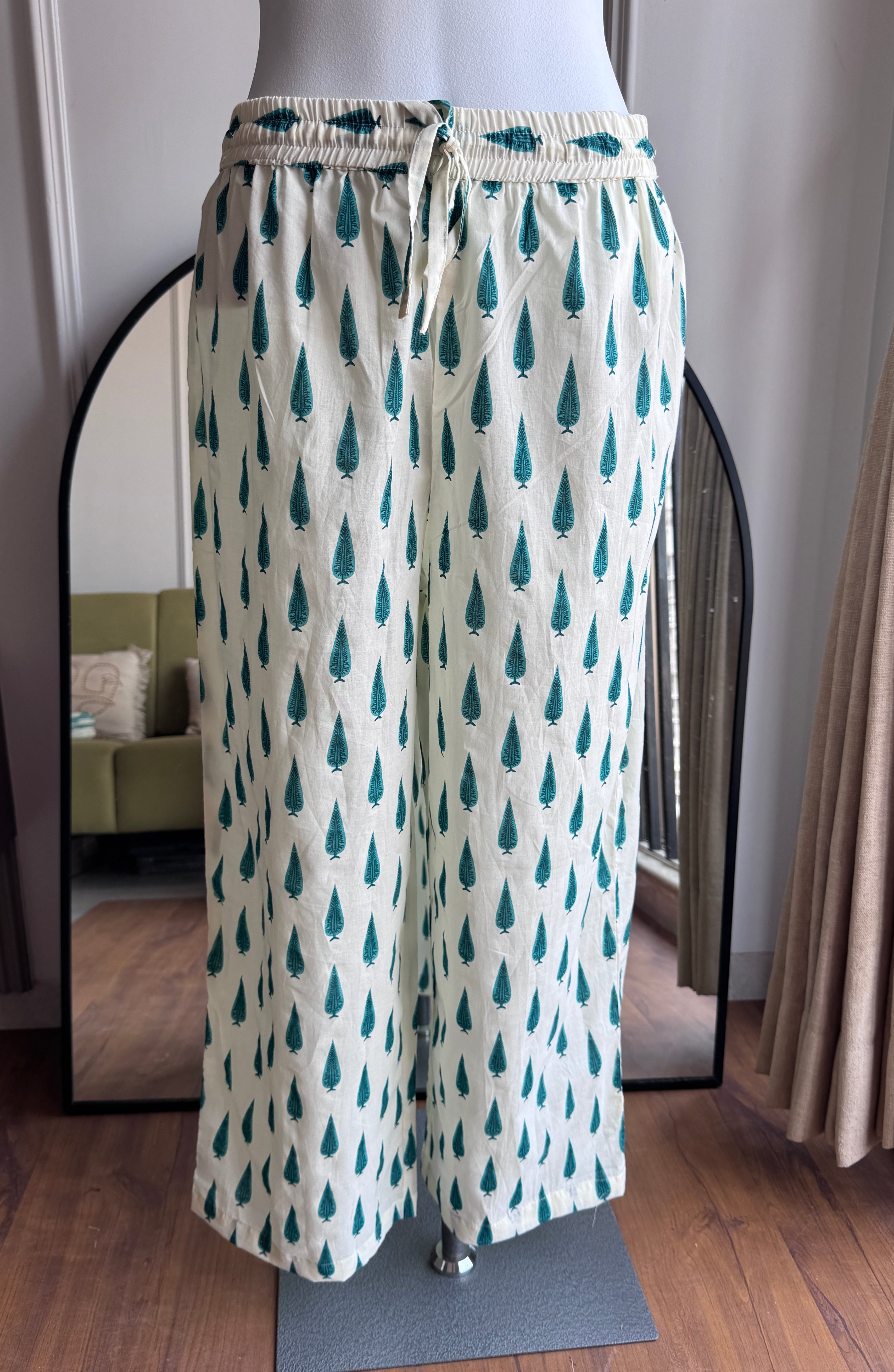 Kimaya Printed Cotton Dress- Green