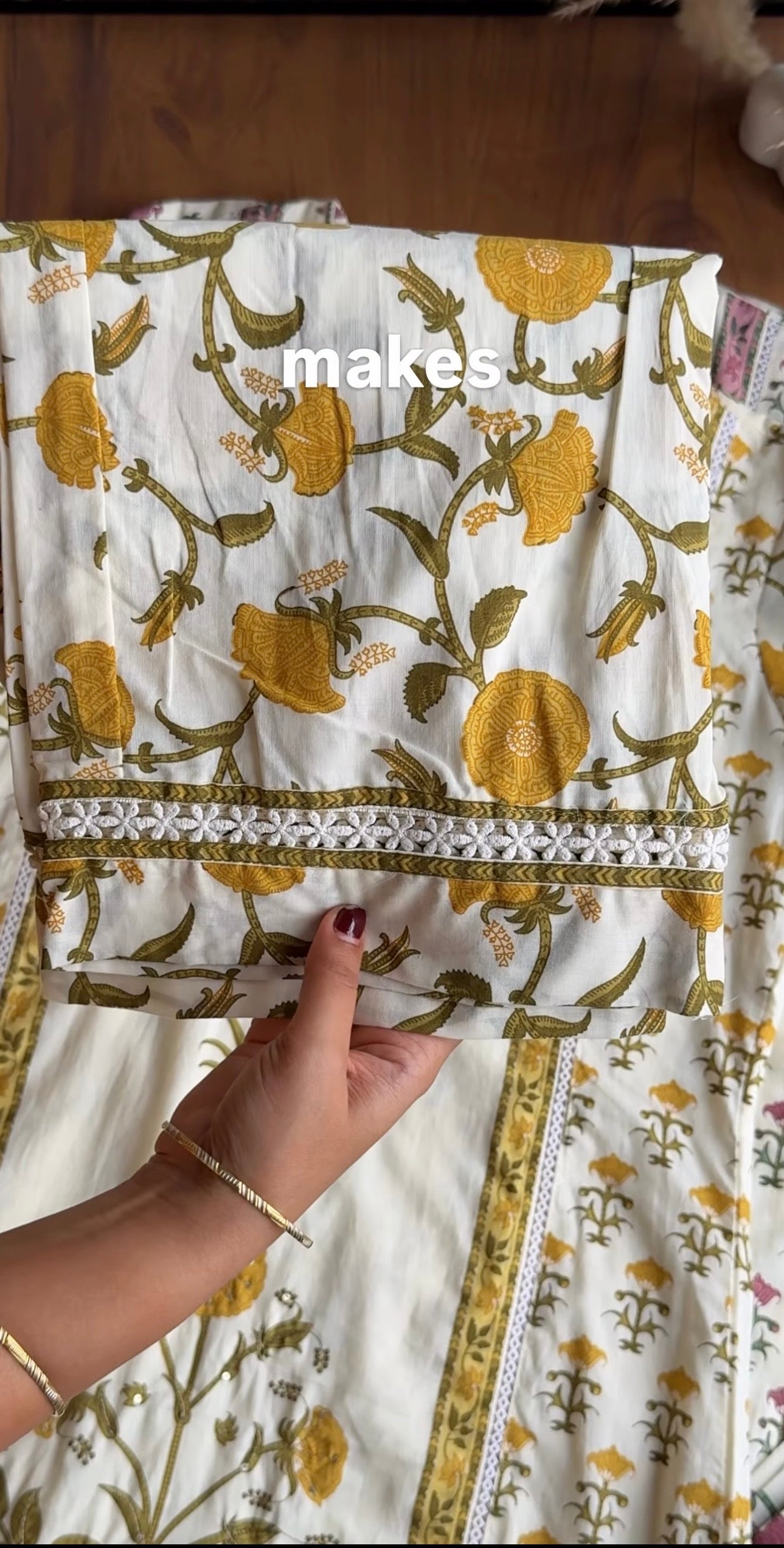 Aisha Hand Block Crochet Dress- Yellow