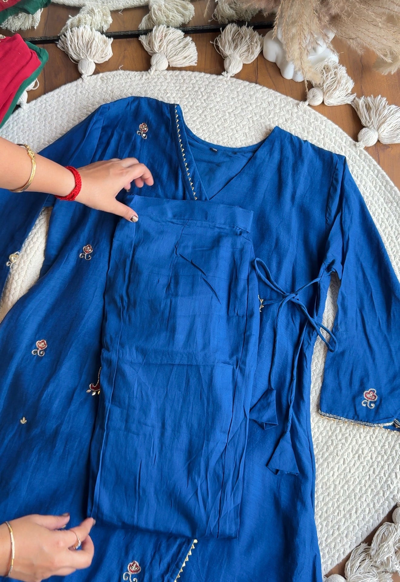 Rashi Angrakha Aline Dress-Blue