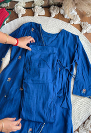 Rashi Angrakha Aline Dress-Blue