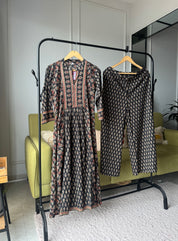 Paro Jaipuri print side cut dress