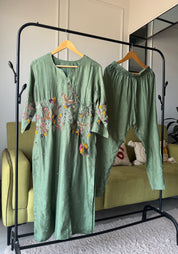 Saheli anghrakha hand work dress
