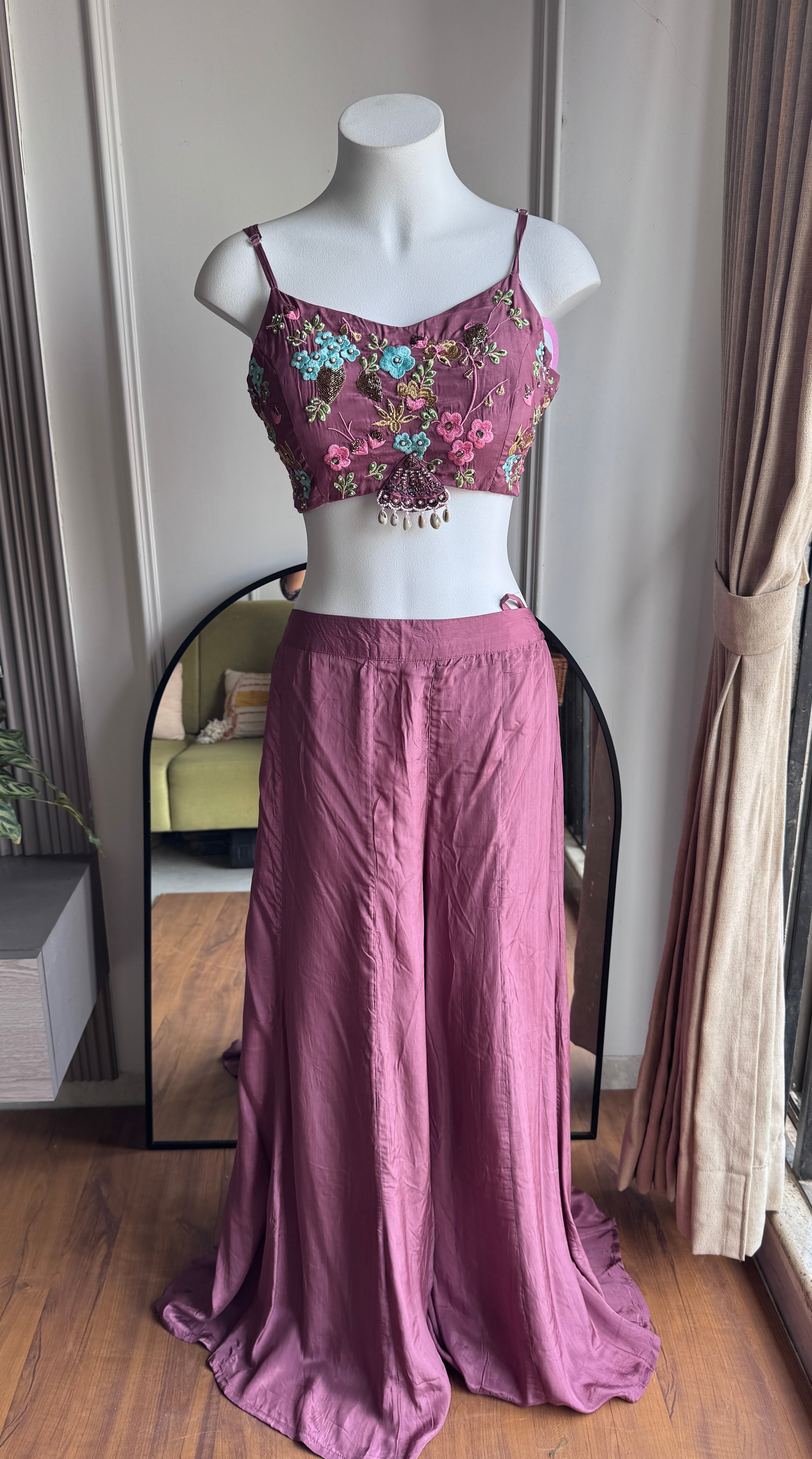 Sneha Handwork Jacket With Padded Top And Super Flare Plazzo - Gajar
